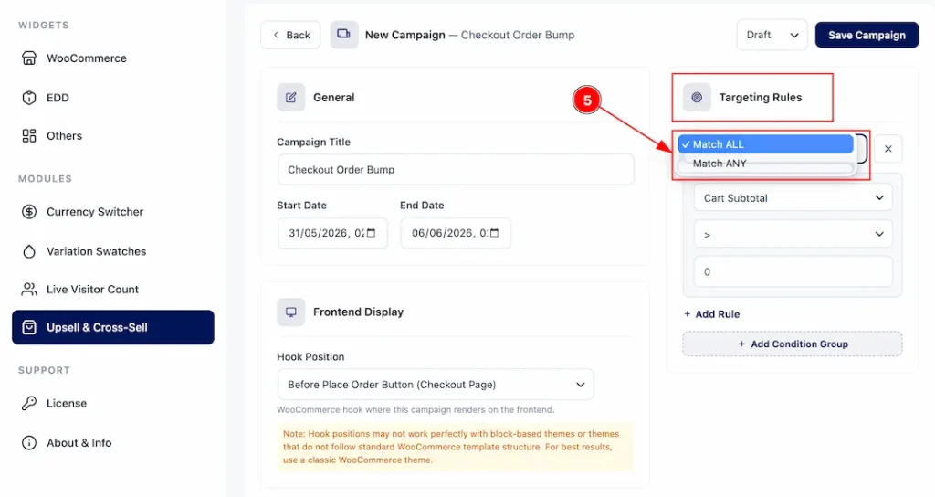 Settings up the Checkout Order Bump 03 - BdThemes