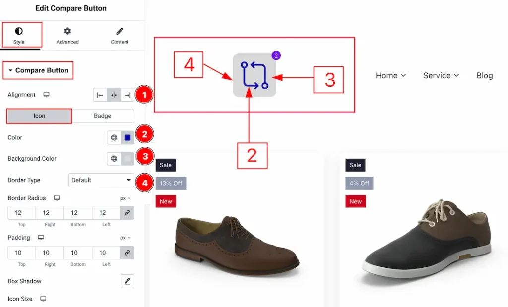 Compare Button Section