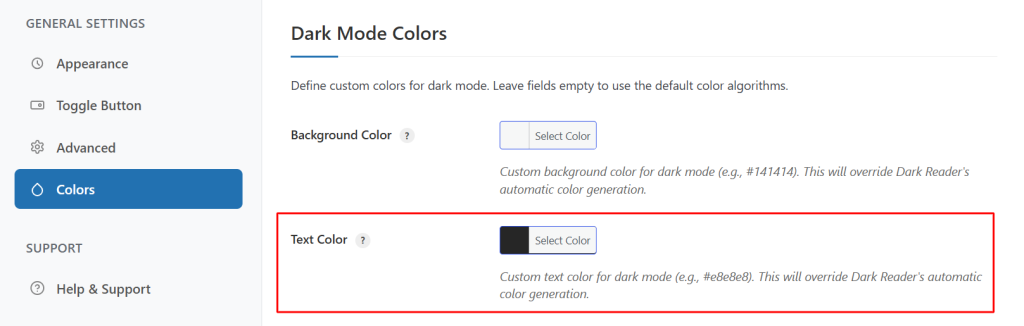 Text Color