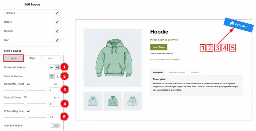 Style and Layout for Default style