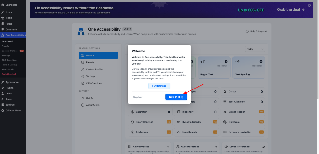 Step 2: Configuring One Accessibility with a Wizard