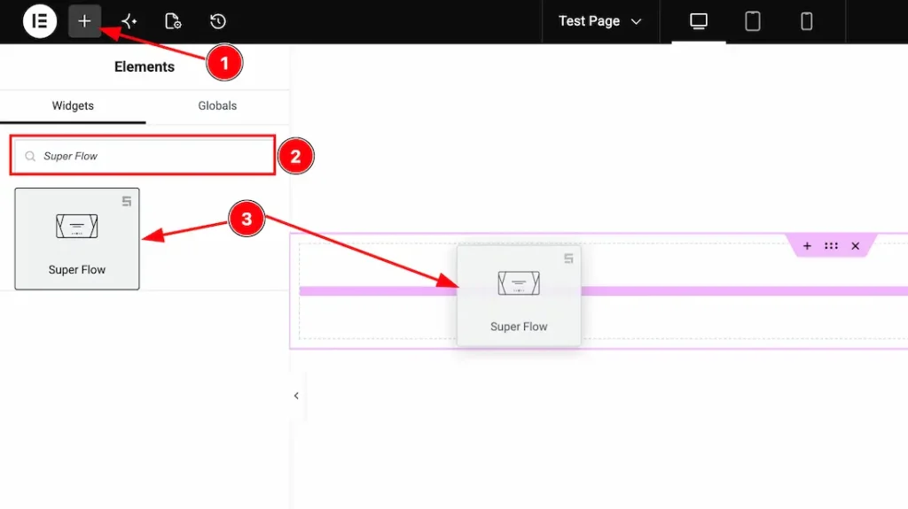 Inserting the Super Flow Slider widget