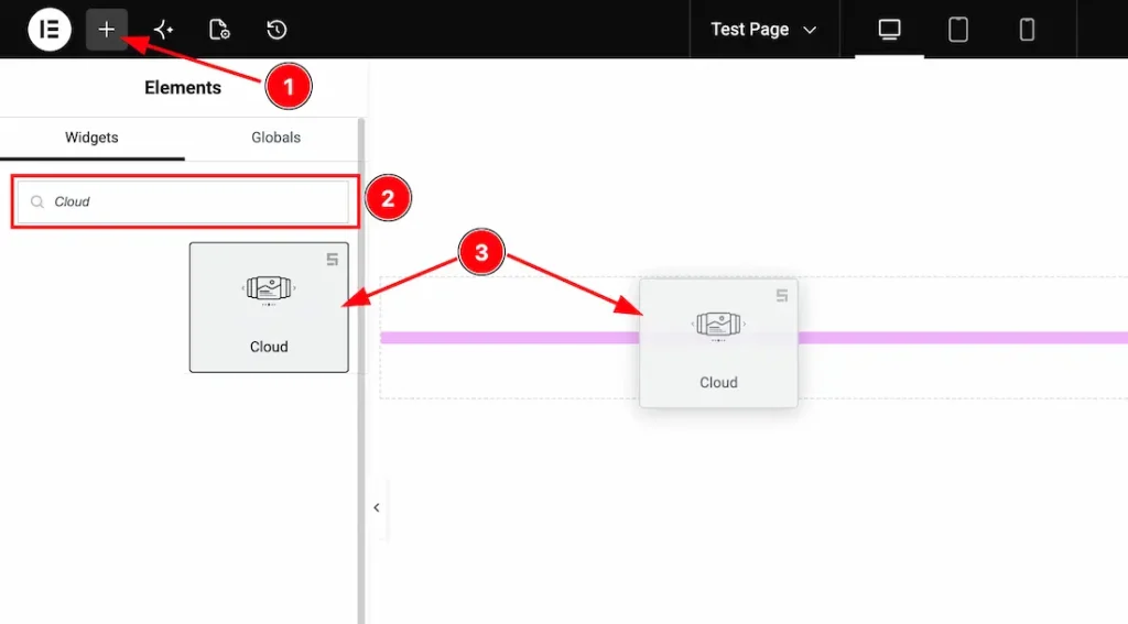 Inserting the Cloud Slider widget