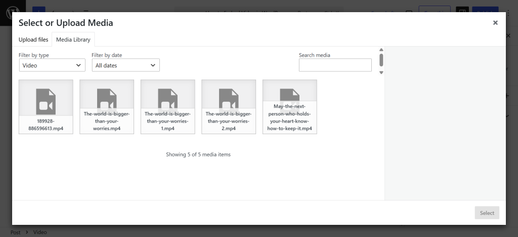 media library pops up