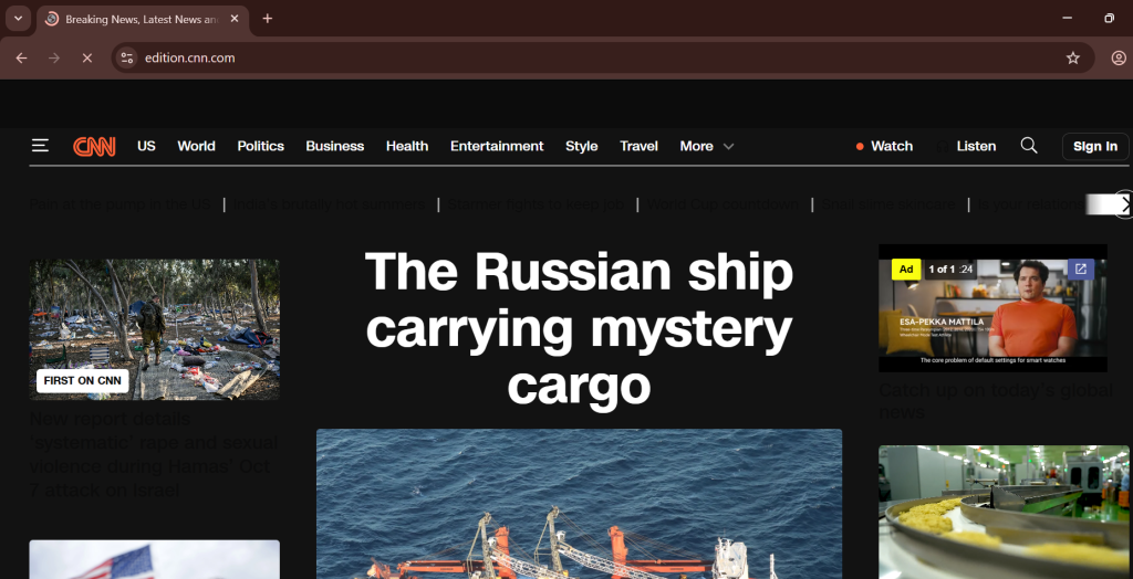 preview of dark mode chrome browser