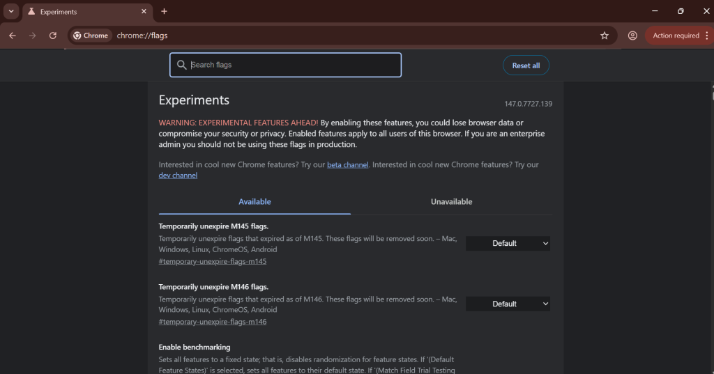 search flag option
